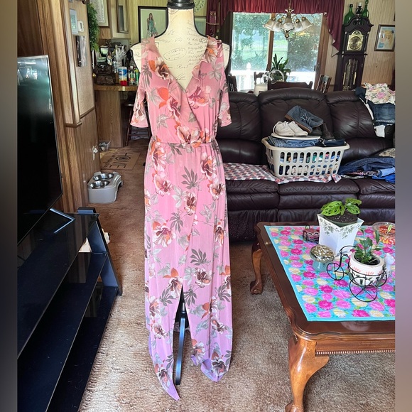 Before You Dresses & Skirts - Woman’s beautiful Before You Collection long high low floral sheer long dress.
